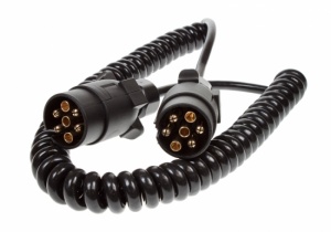Curly connecting lead, 2.5M with 7 pin plugs. (mp5881)
